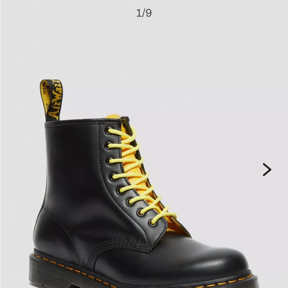 Dr. Martens Black and Yellow 1460 Boots